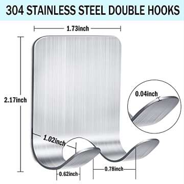 KOFANI Razor Holder for Shower, 4 Pack Stainless Steel Razor Holder Hooks, Waterproof Self-Adhesive ...