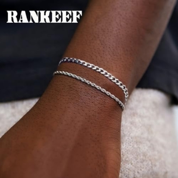 RANKEEF Men's Sterling Silver Bracelet - Stylish Gift