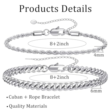RANKEEF Men's Sterling Silver Bracelet - Stylish Gift