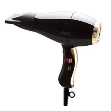 Elchim - 3900 Healthy Ionic Ceramic Powerful Professional Hair Dryer - Black/Gold, 1875 Watts