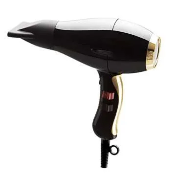 Elchim - 3900 Healthy Ionic Ceramic Powerful Professional Hair Dryer - Black/Gold, 1875 Watts