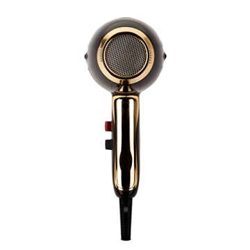 Elchim - 3900 Healthy Ionic Ceramic Powerful Professional Hair Dryer - Black/Gold, 1875 Watts