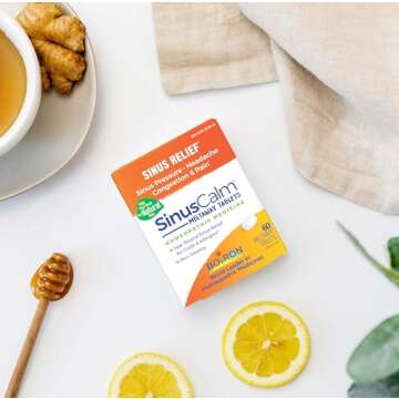 Boiron SinusCalm Tablets for Sinus Pain Relief, Runny Nose, Congestion, Sinus Pressure, Headache - 60 Count