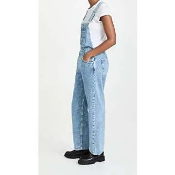 Free People Women's Ziggy Denim Overall, Powder Blue