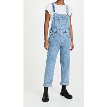 Free People Women's Ziggy Denim Overall, Powder Blue