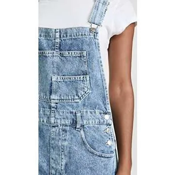 Free People Women's Ziggy Denim Overall, Powder Blue