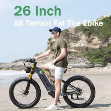 BIGUODIR 1000W/2000W Daul Motor Adult Electric Bike, 120Miles & 48V 30Ah Battery, 26'' Fat Tire Full Suspension Ebike, 30MPH Dual Hydraulic Disc Brakes, Snow Mountain Ebike for Men Women, UL Certified