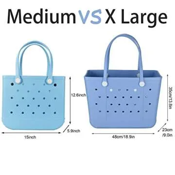 X Large Beach Bag, Oversized Rubber Beach Bag, Washable Open Tote Bag Durable Tote Travel Bags for Outdoor Sport