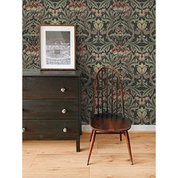 NextWall Acanthus Floral Peel and Stick Wallpaper