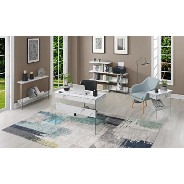 Convenience Concepts SoHo 4 Tier Bookcase in White Faux Marble