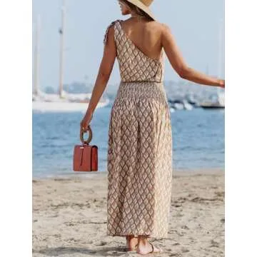 CUPSHE Women's Retro One Shoulder Maxi Dress - Elegant Style