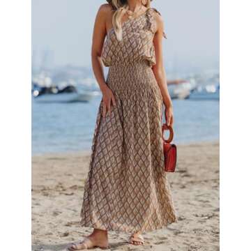 CUPSHE Women's Retro One Shoulder Maxi Dress - Elegant Style