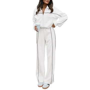 BTFBM Women's Two Piece Tracksuit Fall 2024 Long Sleeve Zip Up Sweatshirt Long Pants Outfits Jogger ...