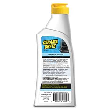 Cerama Bryte Combo Kit Pads & Removes Tough Stains Cooktop and Stove Top Cleaner for Glass - Ceramic Surfaces, 10 Ounces