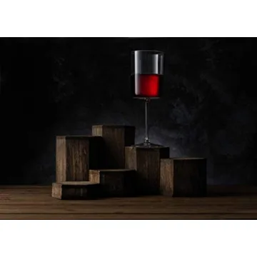 JoyJolt Claire 14oz Red Wine Glass Set. Large Glasses Set of 2 Crystal Glasses. Elegant Wide Rim Stemware - Modern with Stem. Stemmed for Unique Gifts