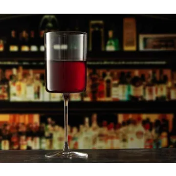 JoyJolt Claire 14oz Red Wine Glass Set. Large Glasses Set of 2 Crystal Glasses. Elegant Wide Rim Stemware - Modern with Stem. Stemmed for Unique Gifts