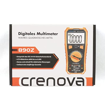 Crenova 890Z Digital Multimeter, 6000 Counts TRMS Multimeter Tester, DC AC Voltmeter Ohmmeter, Measures Voltage Current Capacitance Diodes Continuity Resistance Transistor Temperature with NCV