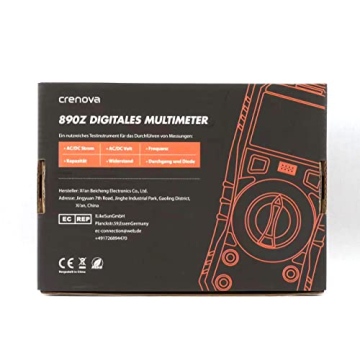 Crenova 890Z Digital Multimeter, 6000 Counts TRMS Multimeter Tester, DC AC Voltmeter Ohmmeter, Measures Voltage Current Capacitance Diodes Continuity Resistance Transistor Temperature with NCV