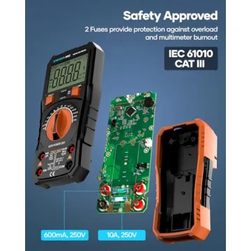 Crenova 890Z Digital Multimeter, 6000 Counts TRMS Multimeter Tester, DC AC Voltmeter Ohmmeter, Measures Voltage Current Capacitance Diodes Continuity Resistance Transistor Temperature with NCV