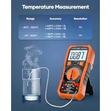 Crenova 890Z Digital Multimeter, 6000 Counts TRMS Multimeter Tester, DC AC Voltmeter Ohmmeter, Measures Voltage Current Capacitance Diodes Continuity Resistance Transistor Temperature with NCV
