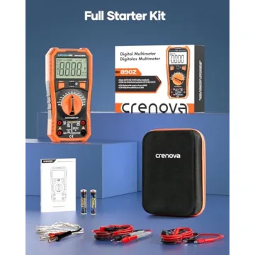 Crenova 890Z Digital Multimeter, 6000 Counts TRMS Multimeter Tester, DC AC Voltmeter Ohmmeter, Measures Voltage Current Capacitance Diodes Continuity Resistance Transistor Temperature with NCV