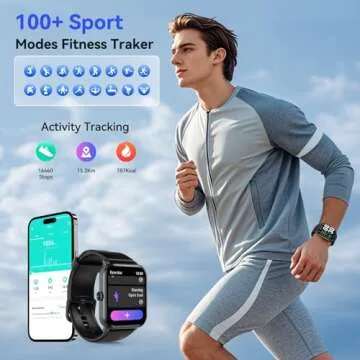 BHNYBWUL Smart Watch(Answer/Make Call), 1.85'' HD Smartwatch for Men Women, 2025 Fitness Tracker with 100+ Sport Modes, Heart/Sleep Monitor/Pedometer IP68 Waterproof Fitness Watch for Android iOS