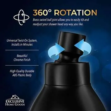 High Pressure Shower Head Matte Black for an Invigorating Shower Experience