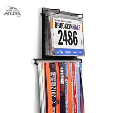Gone For a Run BibFOLIO Plus Race Bib Holder and Running Medal Hanger Display | Race Medal Holder Display and Running Bib Holder for Runners | Race Bib and Race Medal Display for Runners