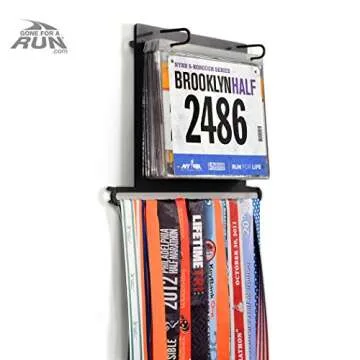 Gone For a Run BibFOLIO Plus Race Bib Holder and Running Medal Hanger Display | Race Medal Holder Display and Running Bib Holder for Runners | Race Bib and Race Medal Display for Runners