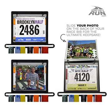 Gone For a Run BibFOLIO Plus Race Bib Holder and Running Medal Hanger Display | Race Medal Holder Display and Running Bib Holder for Runners | Race Bib and Race Medal Display for Runners