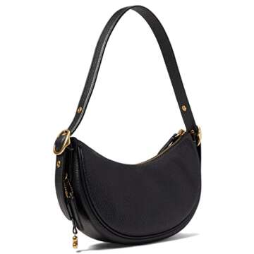 Coach Soft Pebble Leather Luna Shoulder Bag Black One Size