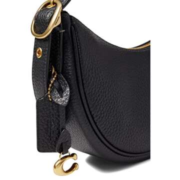 Coach Soft Pebble Leather Luna Shoulder Bag Black One Size