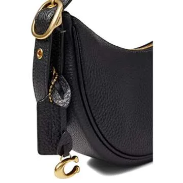 Coach Soft Pebble Leather Luna Shoulder Bag Black One Size