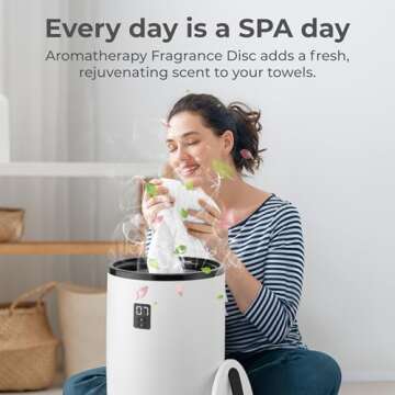 SereneLife Towel Warmers Bucket, with Customized Fragrance for Spa and Bathroom, Luxury Towel Heater Gifts for Him & Her, Auto Shut off, Fits 2 large Towels, Blankets, Bathrobes, PJ's (Black)