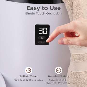 SereneLife Towel Warmers Bucket, with Customized Fragrance for Spa and Bathroom, Luxury Towel Heater Gifts for Him & Her, Auto Shut off, Fits 2 large Towels, Blankets, Bathrobes, PJ's (Black)