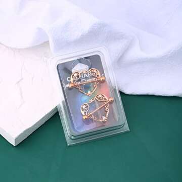 Shop COCHARM Rose Gold Heart Nipple Rings for Women