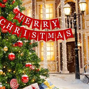 Whaline Merry Christmas Canvas Banners for Festive Decor