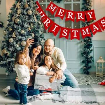 Whaline Merry Christmas Canvas Banners for Festive Decor