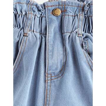 Milumia Women's Casual High Waisted Hemming Denim Jean Shorts with Pockets Light Blue Small