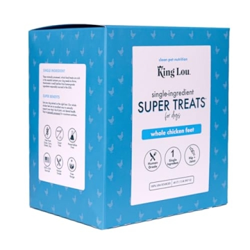 King Lou Pets - Whole Chicken Feet for Dog - Dog Treats Small Dogs to Large Dogs - USA-Made Dehydrat...