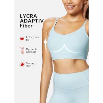 baleaf Women's Longline Padded Sports Bra - Pastel Blue