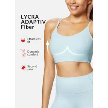 baleaf Women's Longline Padded Sports Bra - Pastel Blue