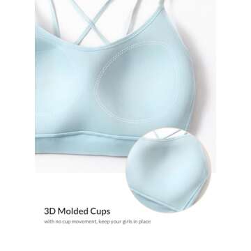 baleaf Women's Longline Padded Sports Bra - Pastel Blue