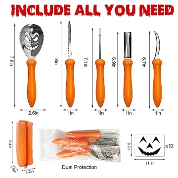 Expert Pumpkin Carving Kit with Tools & Stencils