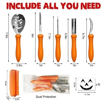 Expert Pumpkin Carving Kit with Tools & Stencils