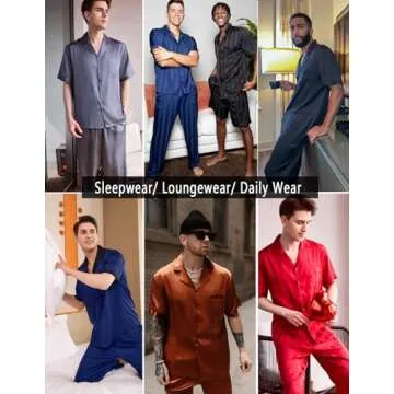 Ekouaer Men Satin Silk Pajamas Set for Luxurious Comfort