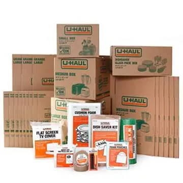 Comprehensive U-Haul Apartment Moving Kit - 21 Boxes and Essential Supplies