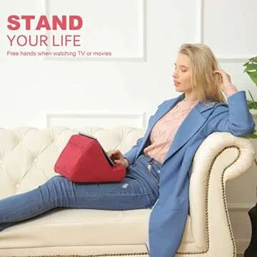 Macl Tablet Pillow Stand, Multi-Angle, Lightweight, Hand-Free, Compatible with iPad and Tablets up to 13 inches