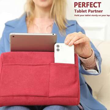 Macl Tablet Pillow Stand, Multi-Angle, Lightweight, Hand-Free, Compatible with iPad and Tablets up to 13 inches