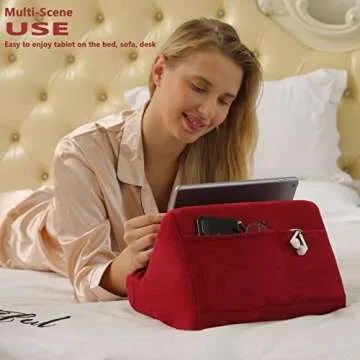 Macl Tablet Pillow Stand, Multi-Angle, Lightweight, Hand-Free, Compatible with iPad and Tablets up to 13 inches